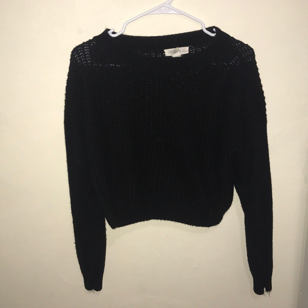 cropped black sweater
